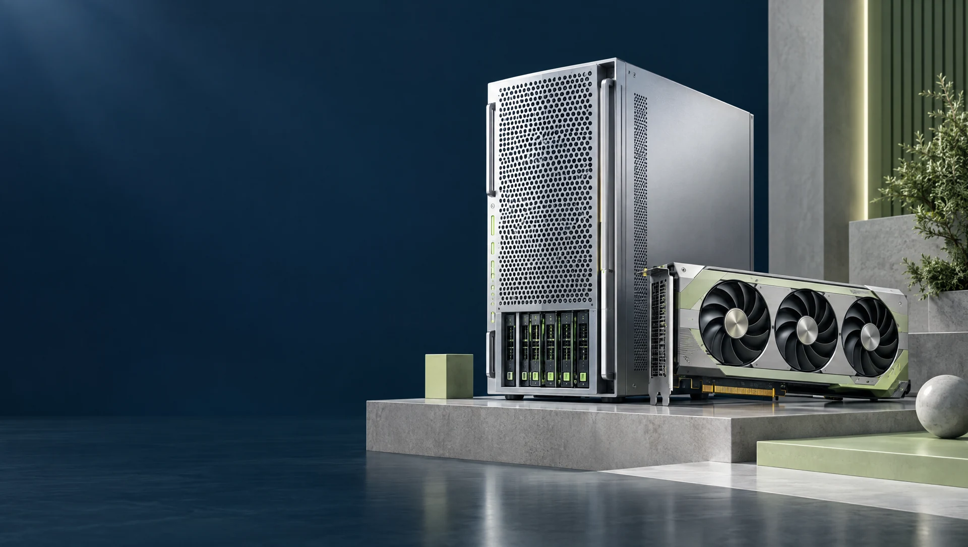 Архитектурная визуализация серверного оборудования и GPU